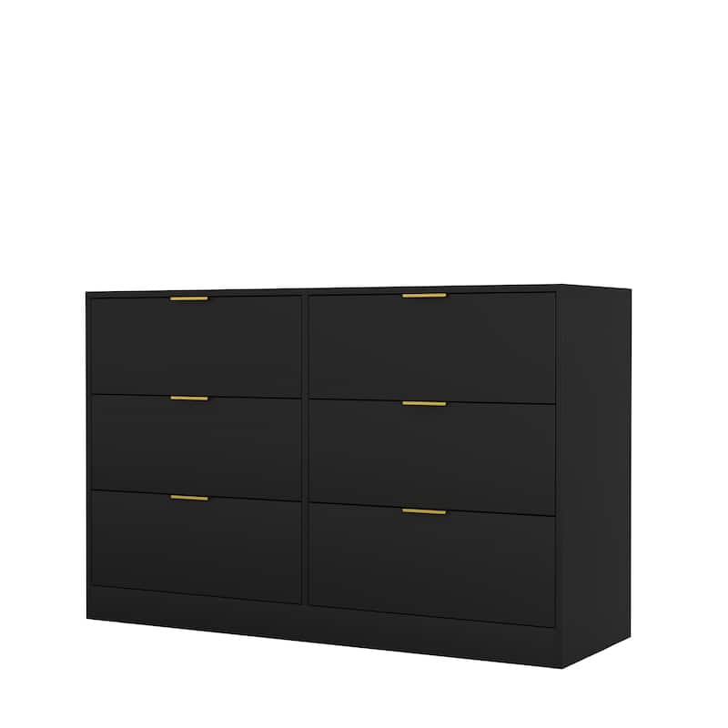 Simply Modern 6-Drawer Dresser, Chest of Drawers for Bedroom, Living Room, Hallway, and Entryway - Large Storage Cabinet