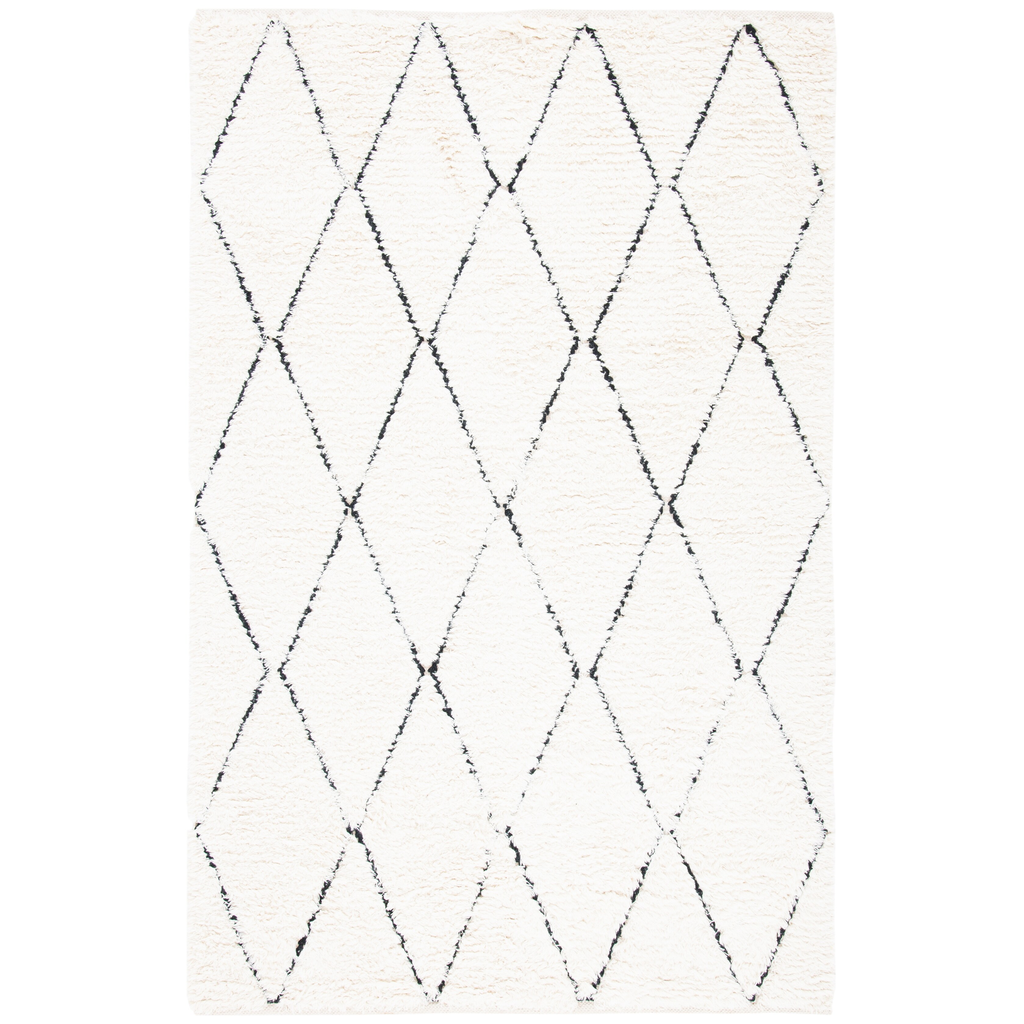 5' x 8' Safavieh Natura Collection NAT683A Handmade Moroccan Boho Wool Area Rug Black Ivory 5' x 8' Safavieh Natura Collection NAT683A Handmade Moroccan Boho Wool Area Rug Black Ivory