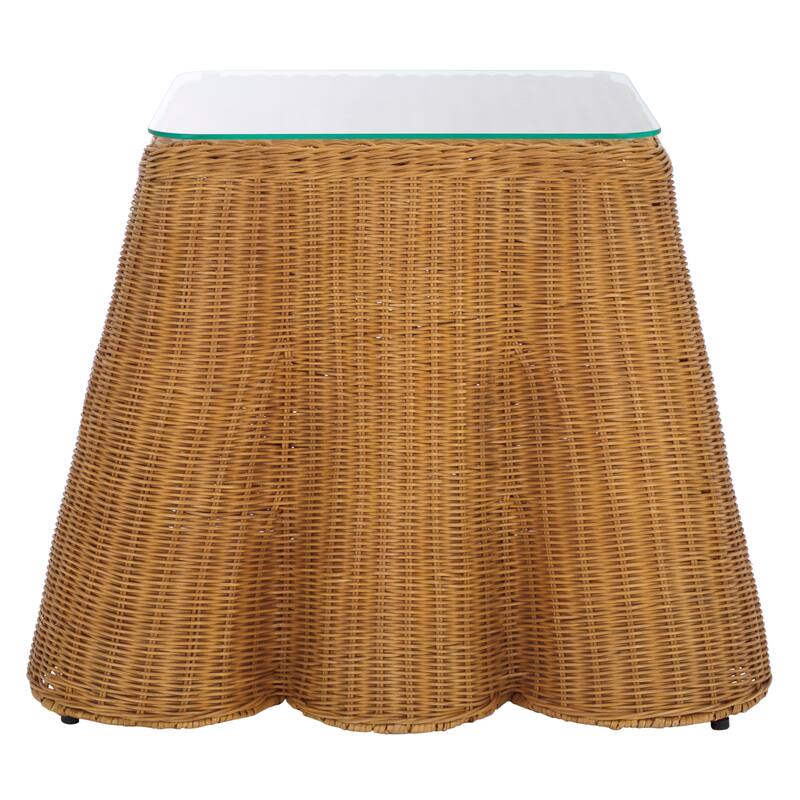 SAFAVIEH Couture Hylda Square Rattan Accent Table - 26"W x 26"D x 21"H