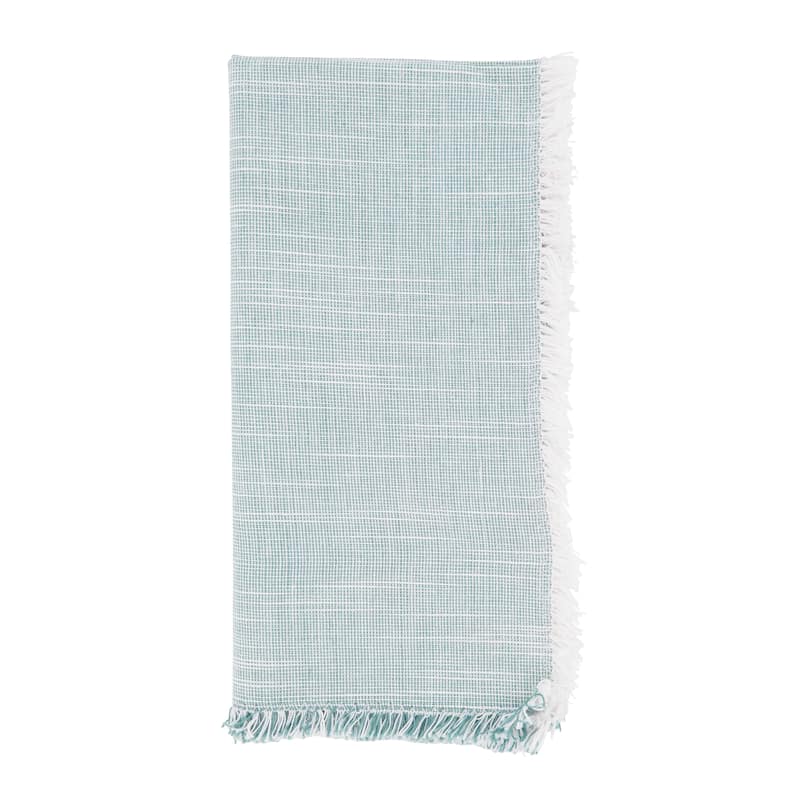 Fringe Napkins With Two-Tone Design (Set of 4)