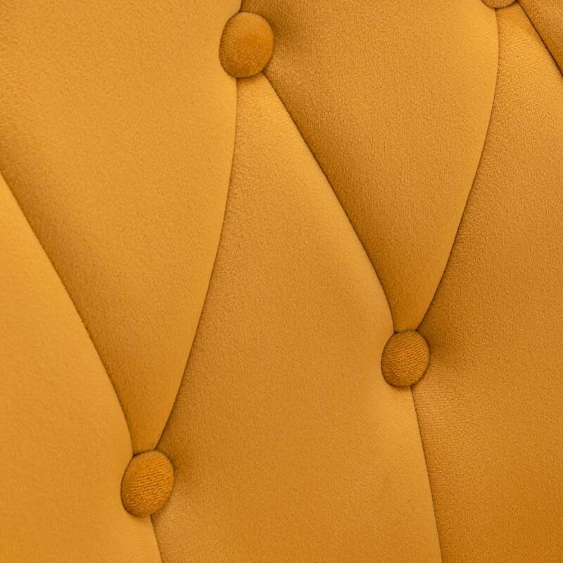 Modern Chic Mid-Century Velvet Accent Armchair Button-Tufted Wingback Design with Gold Flared Legs