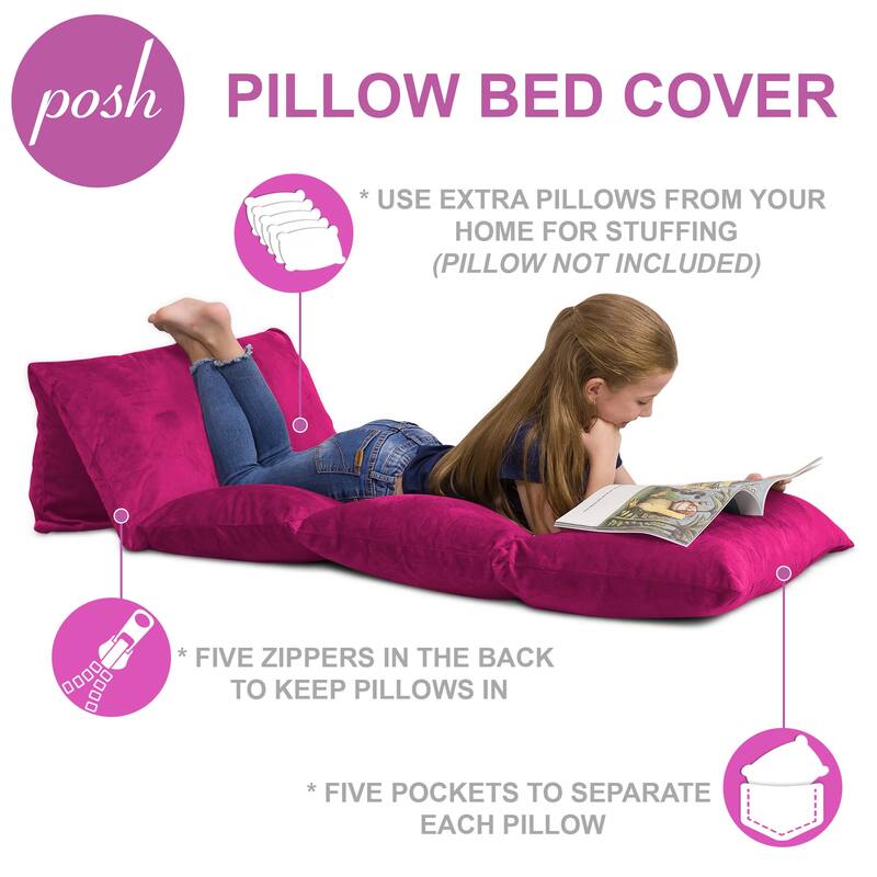 Kids Floor Pillow Cover,Premium Cushion and Lounger Covers for Pillows