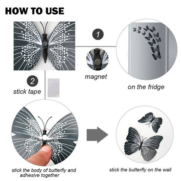 Shop 12pcs 3d Butterfly Wall Stickers Decal Sticker For Room