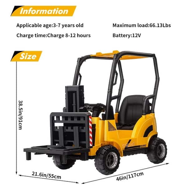 12V Kids Ride on Forklift Car with Tent