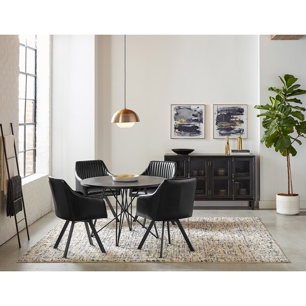 Vallerina Black Channeled Sloped Arm Swivel Chair On Sale Bed
