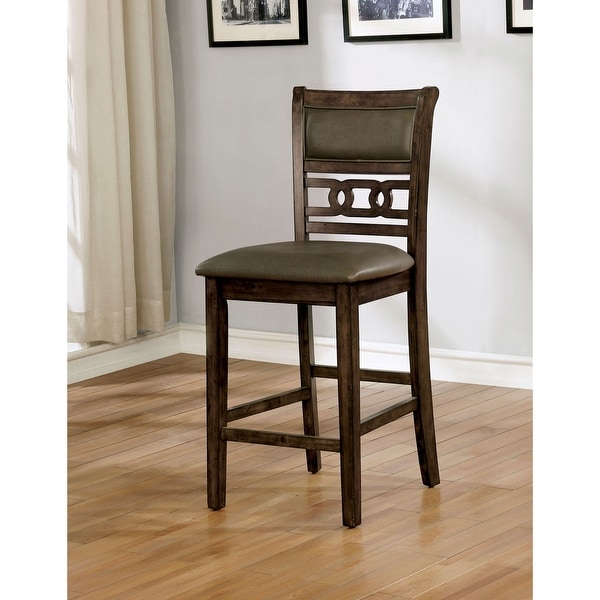 Rore Traditional Faux Leather Counter Height Stools Set of 2 by