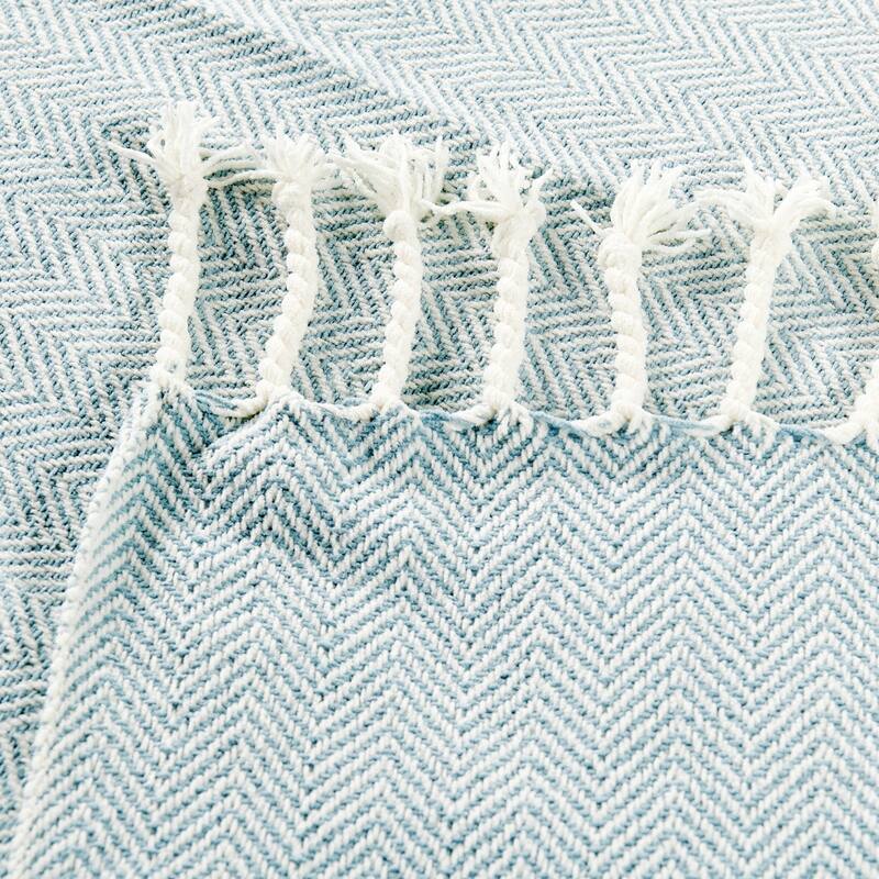 Extra Cozy Chevron Knit Throw Super Soft Knitted Blanket for Couch