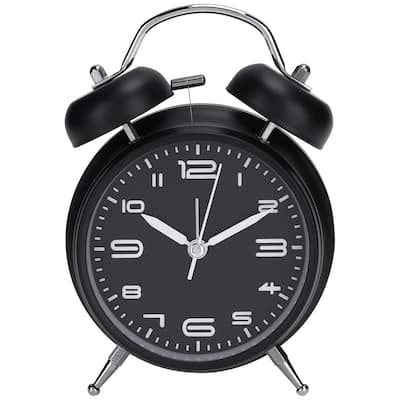 Old Fashioned Circle Loud Alarm Clock with Night Light Battery Operated for Heavy Sleepers Adults 6.7 x 3.9 x 2 inch