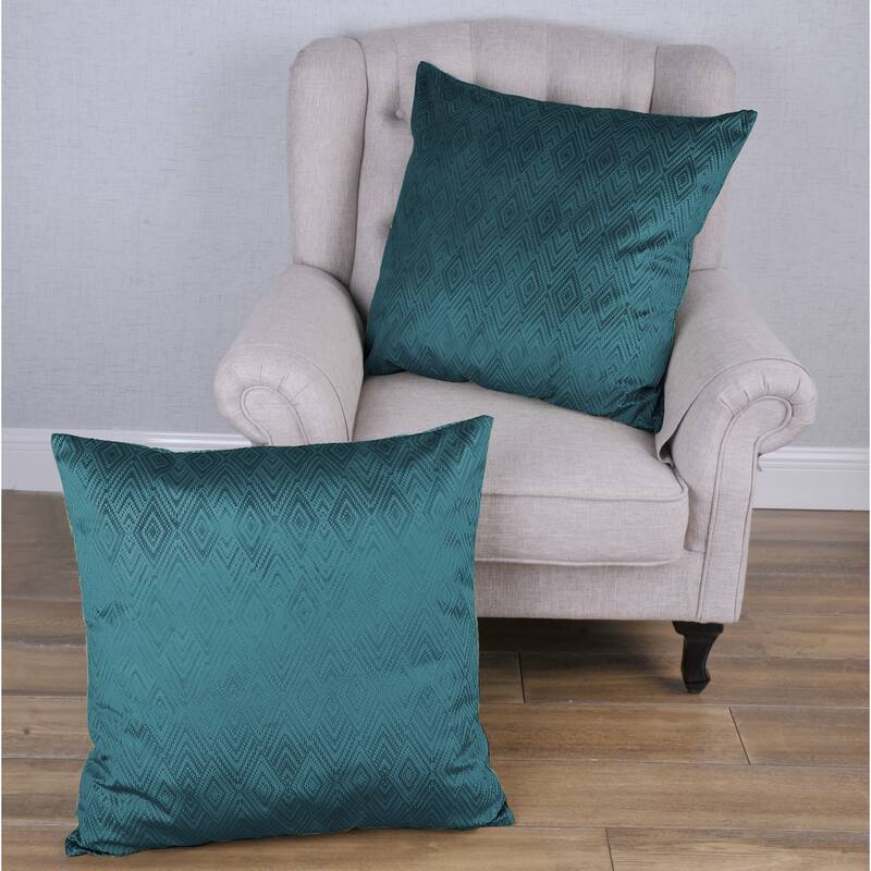 Tonopah Ikat Velvet Throw Pillow Cover Set, NO INSERT - 26" x 26" - Storm Blue