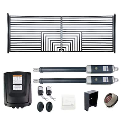 ALEKO Florence Style 16 x 6 feet Steel Dual Swing Driveway Gate with Opener