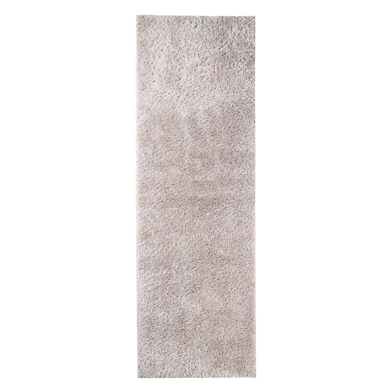 Superior Plush Shag Fuzzy Modern Solid Indoor Area Rug or Runner - 2' 7" X 8' - Beige