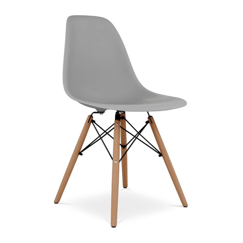 Heavy Duty Plastic and Wood Dining Side Chair with Solid Back Support - 21” x 18.50” x 32.50”