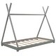 preview thumbnail 5 of 8, Gray Twin Size Wood House Platform Bed with Triangle Tructure for Boys and Girls