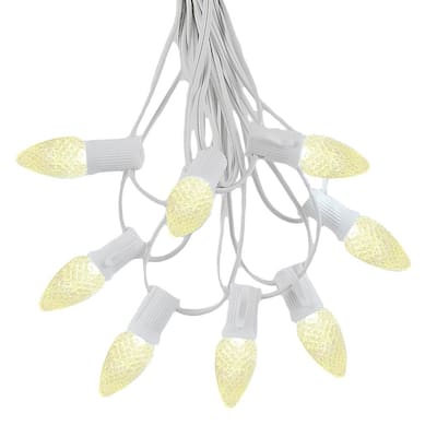 25 Foot C7 LED Christmas Light Set, Hanging String Lights, White Wire