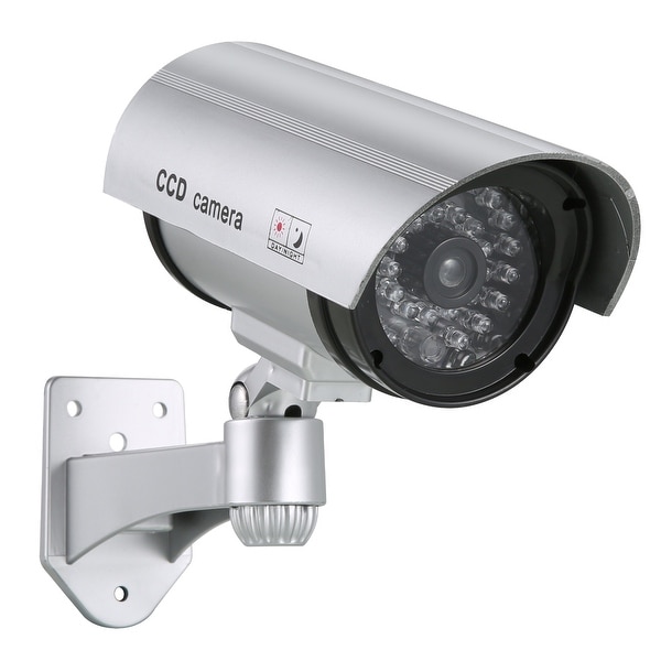 Dummy Security Camera with Flashing Red LED for Indoor and Outdoor Use