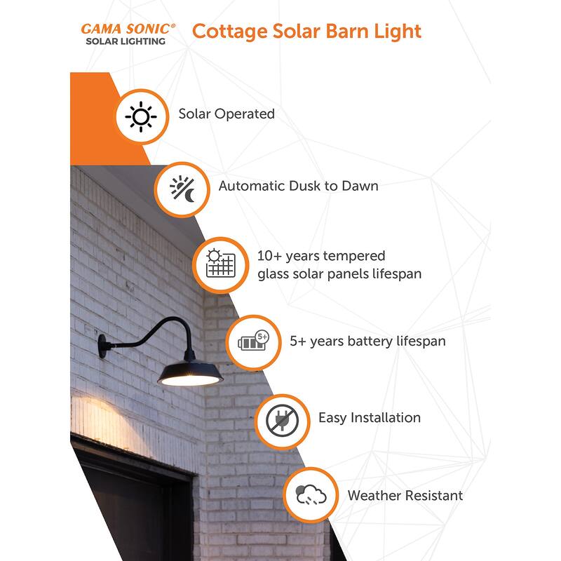 Cottage Modern Black 250 Lumens Solar Wall Sconce Barn Light