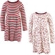 preview thumbnail 2 of 0, Touched by Nature Baby and Toddler Girl Organic Cotton Long-Sleeve Dresses 2pk, Berry Branch 6 Years - Youth Berry Branch Long Sleeve