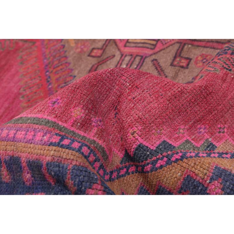 ECARPETGALLERY Hand-knotted Antalya Vintage Dark Pink Wool Rug - 5'4 x 9'2