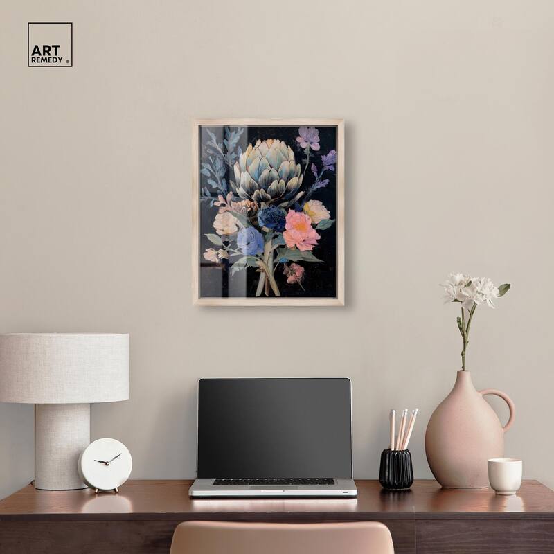 Moody Artichoke I Shadowbox by Art Remedy