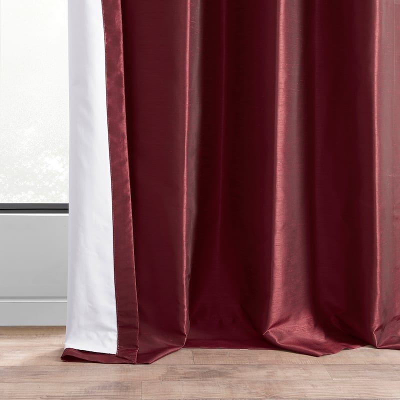 Exclusive Fabrics Textured Dupioni Faux Silk 84-inch Grommet Blackout Grommet Curtain (1 Panel) - 50 x 84