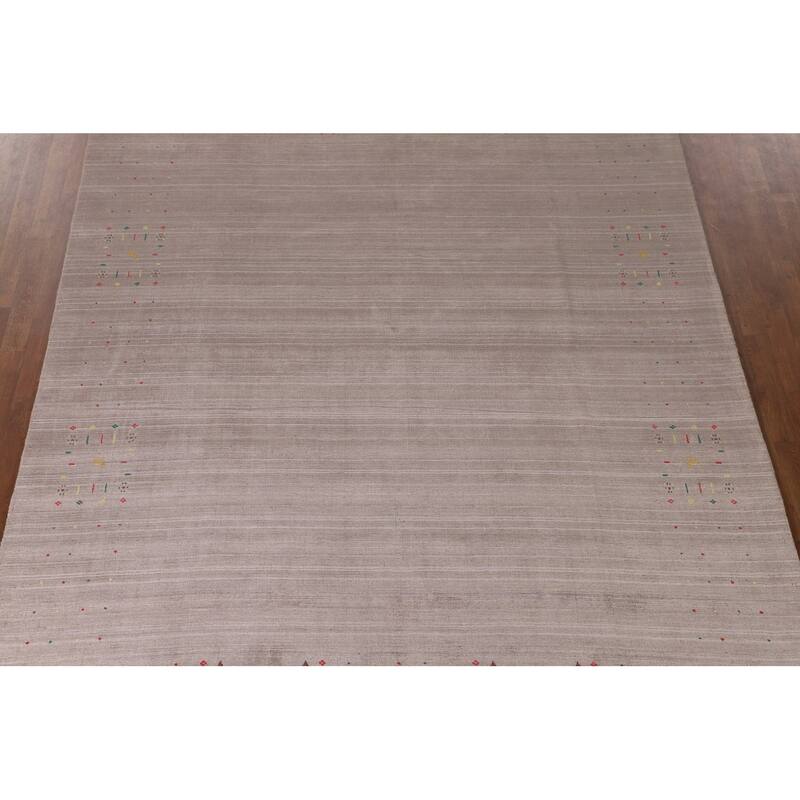 Striped Gabbeh Oriental Area Rug Handmade Wool Carpet - 7'10" x 9'8"