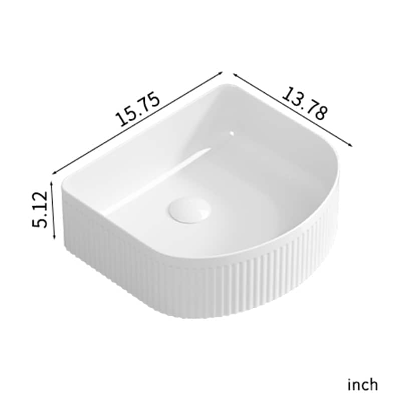 Modern Rectangle Small Bathroom Ceramic Vessel Sinks Above Counter