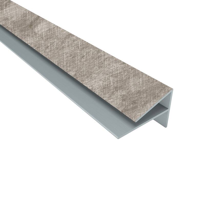 FASÄDE 47 in. Decorative Vinyl Outside Corner Trim Crosshatch Silver (5 Pack) - 5 Pack