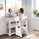 preview thumbnail 5 of 6, 2-Tier Step Stool for Kids, Toddler Step Stool for Bathroom Sink - White