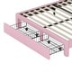 preview thumbnail 7 of 13, Upholstered Rainbow Design Princess Platform Bed with Storage Drawer, Twin/Full Size Velvet Bed Frame w/Rainbow Shaped Headboard