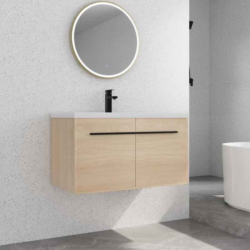 Bathroom Vanity With Sink In 16/20/24/30/36 Inch, Floating Bathroom Vanity With Soft Close Door