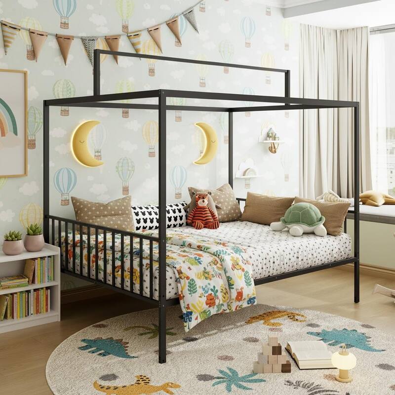 3-in-1 Convertible Montessori Metal Floor Bed by Harper&Bright Designs