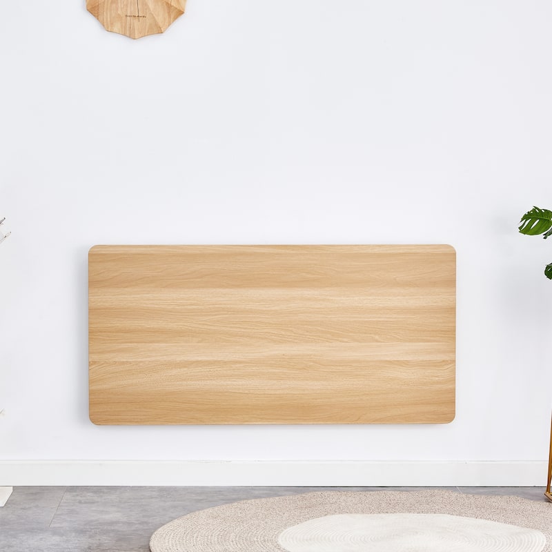 Versatile Folding Side Table Wall Mounted Magazine Holder Workbench Fold Down Desk with Smooth Rounded Corners and Wood Grain