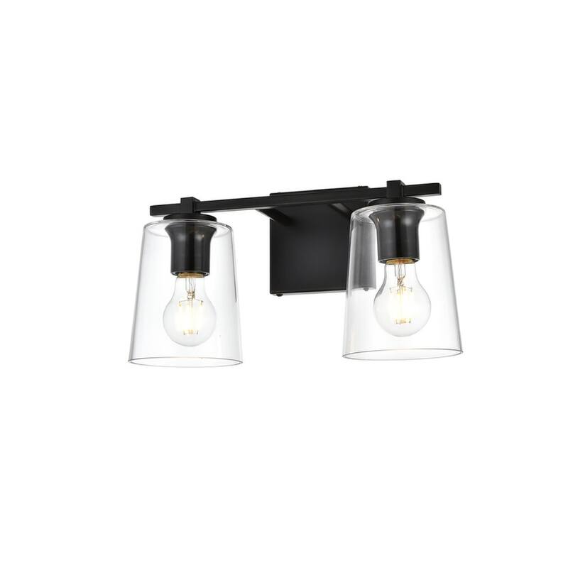 Kelly 1 Light Black and Clear Bath Sconce