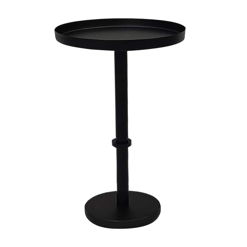 12 in. Black Round Metal End Table, Sturdy Build End Side Table for Living Rooms
