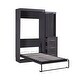 preview thumbnail 8 of 10, Twin Size Storage Murphy Bed with Wardrobe and Drawers, Save Space Wood Wall Bed Frame, Can be Folded into a Cabinet, Grey