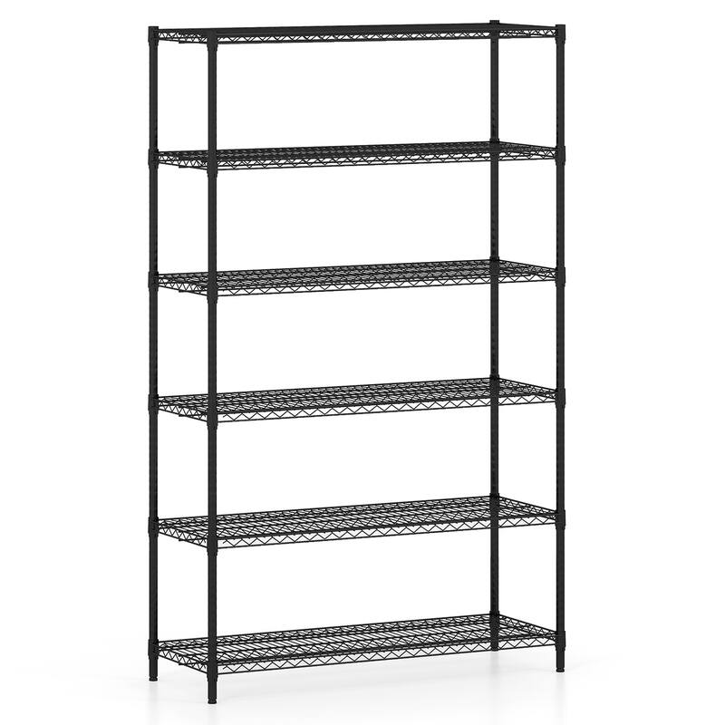 Gymax 6-Tier Metal Storage Shelving Unit w/V-Shaped Wire Rack for Home