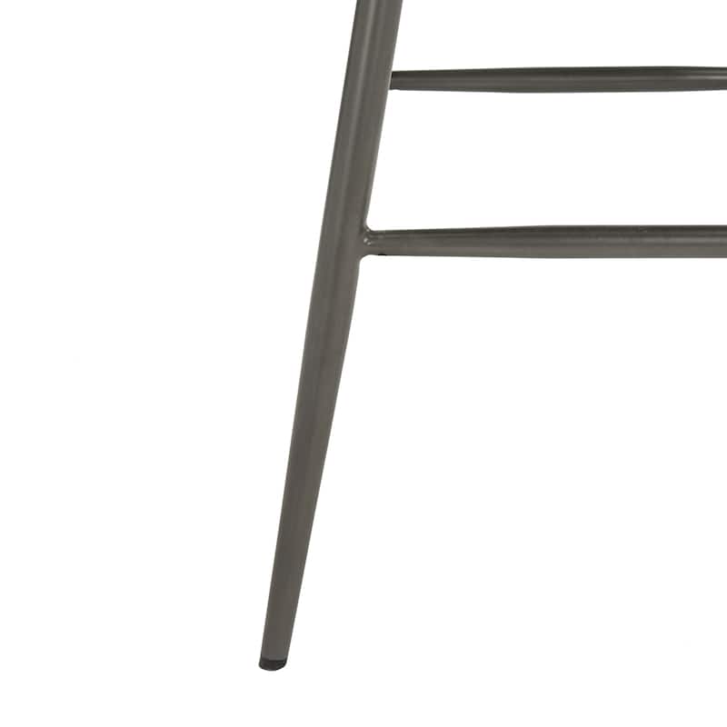 SAFAVIEH Liberty -30 Inch Burgundy Bar Stool (Set of 2) - 16.9" x 21.7" x 46.1" - 17Wx22Dx46H