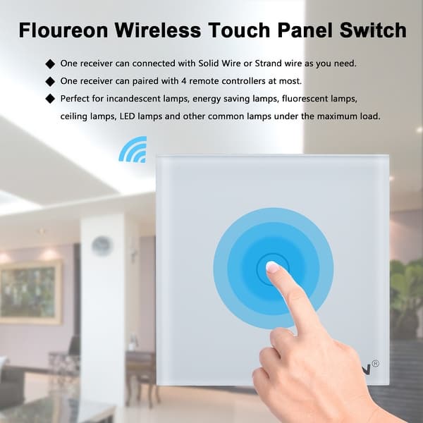 Shop Floureon 1 Gang 1 Way Wireless Remote Control Light