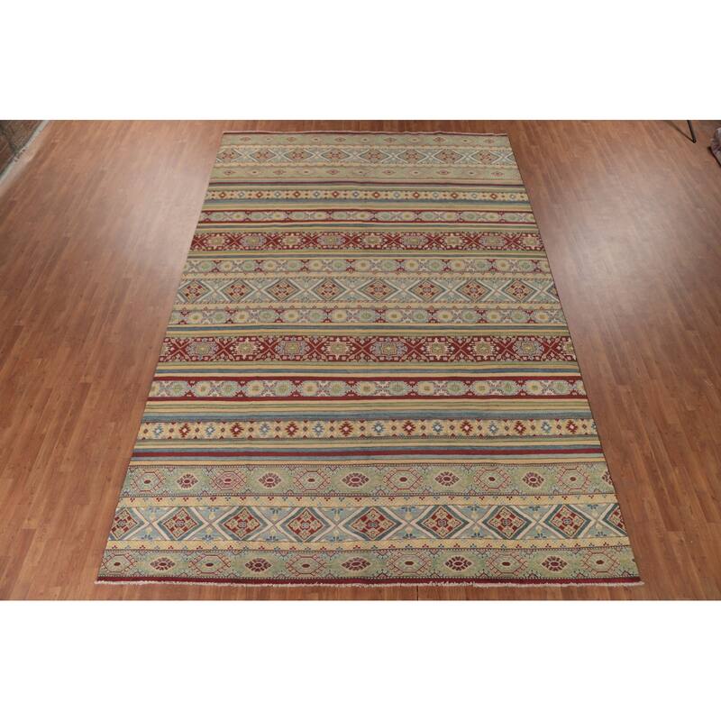 Kazak Oriental Large Area Rug Handmade Wool Carpet - 9'5" x 14'7"