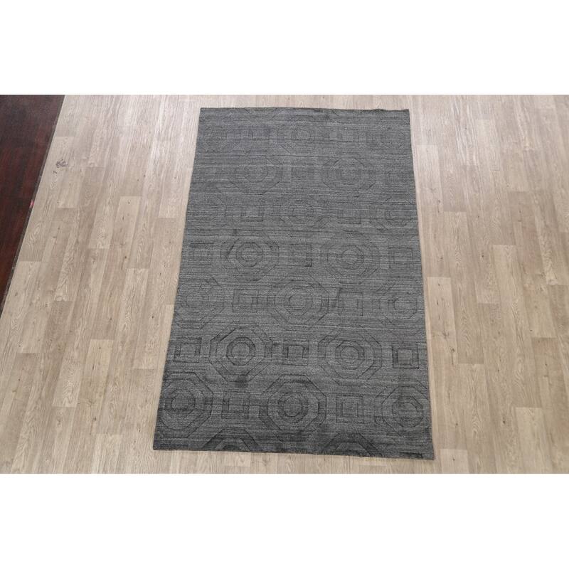 Geometric Oriental Modern Gabbeh Wool Area Rug Handmade Carpet - 4'11" x 7'8"