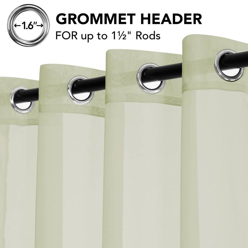 Grommet Sheer Curtain for Living Room 2 Panels