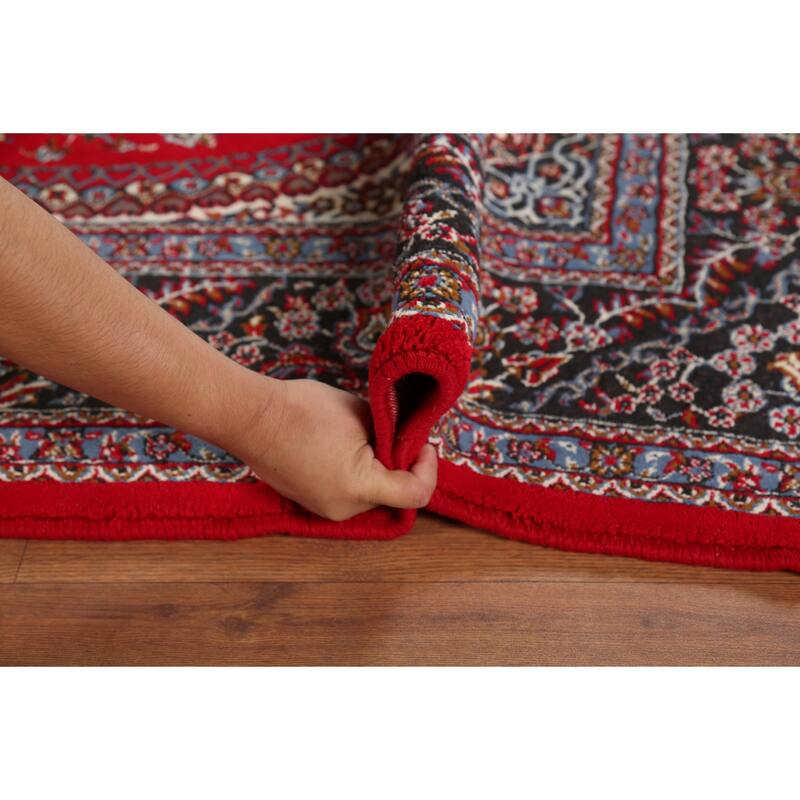 Traditional Floral Red Kashmar Turkish Area Rug Machine Made Carpet - 6'3" x 9'6"