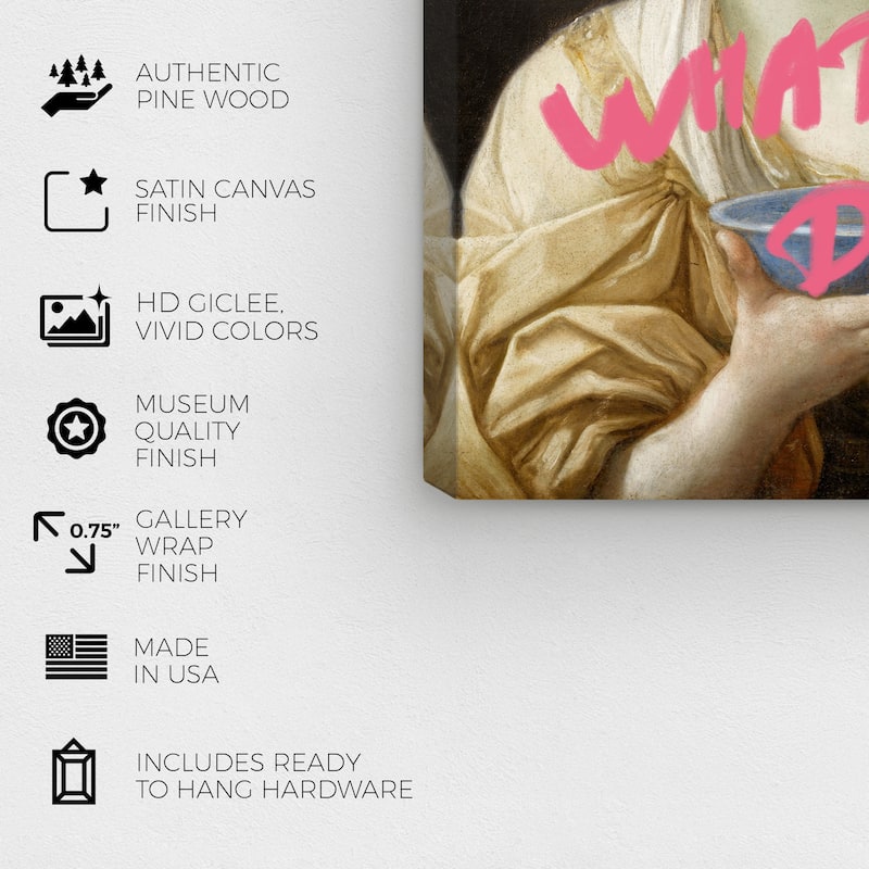 Wynwood Studio Canvas Fashion and Glam What to do Pink and Shabby Chic Wall Art Canvas Print