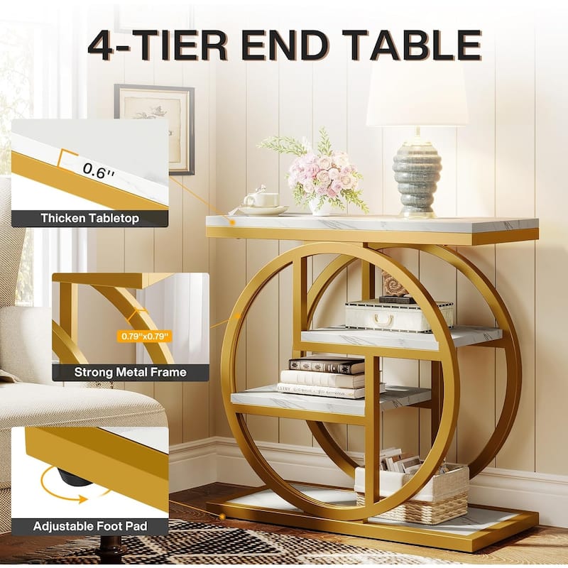 4-tier Narrow Side End Table for Living Room Bedroom