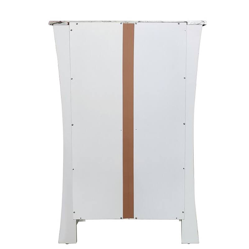 Bar Cabinet Wine Storage With Glass Holders & Drawer, White