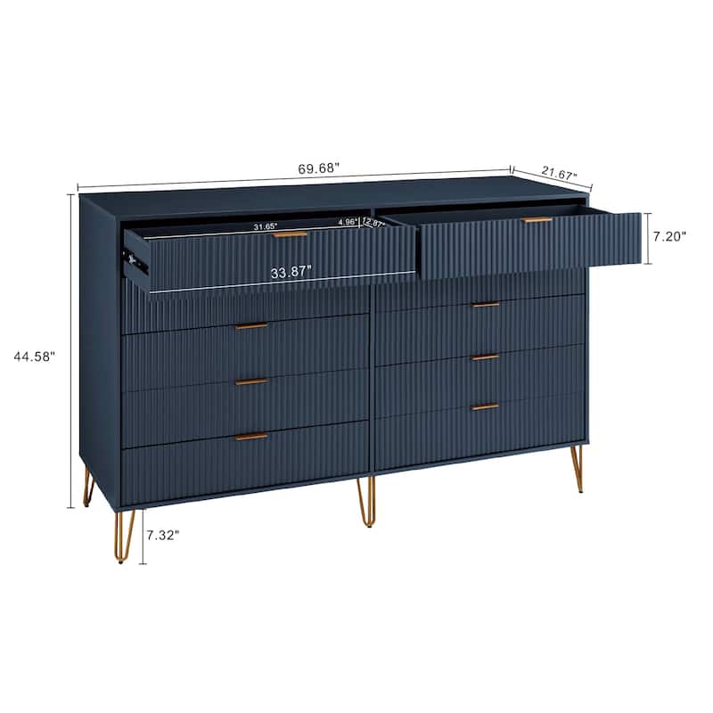Manhattan Comfort Dumbo Modern 10-Drawer Double Tall Dresser