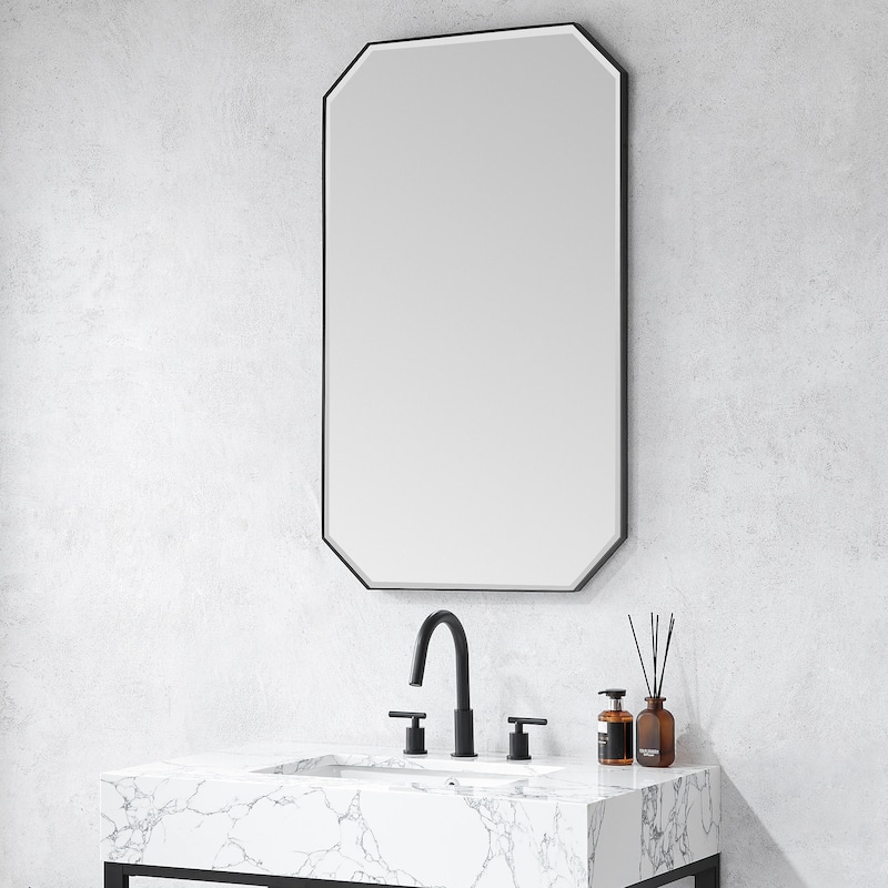 Sabadell Octagon Stainless Steel Framed Wall Mirror