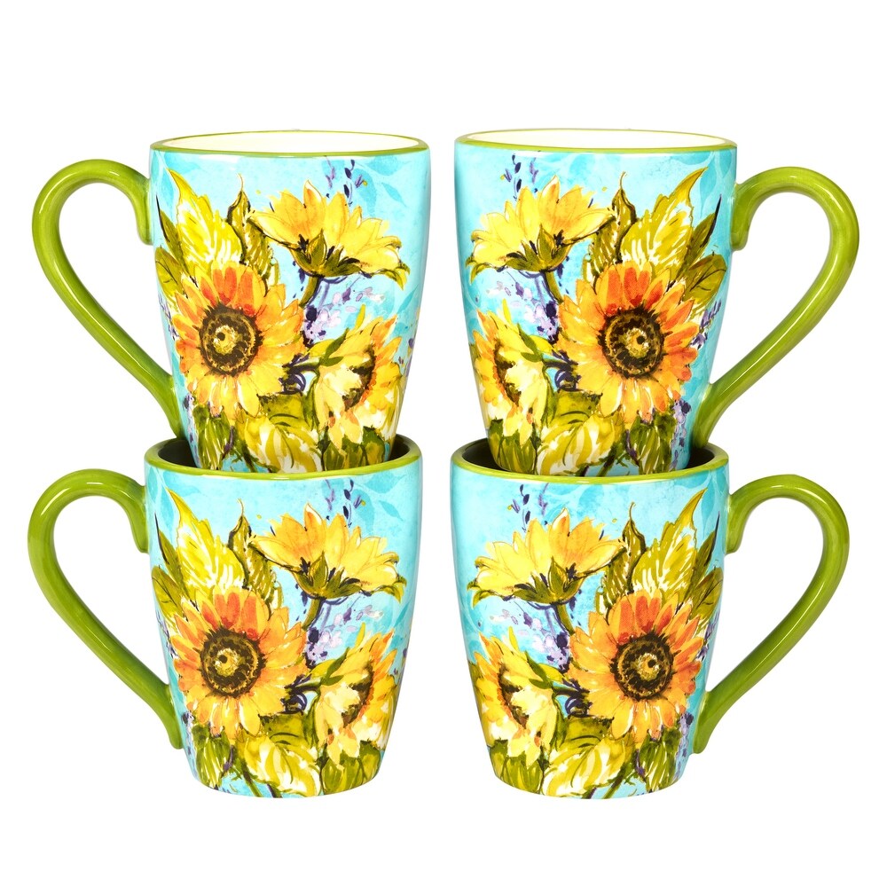 Set of four 20 oz. Sun Garden Mugs.  