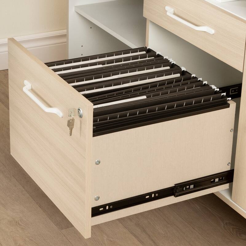 South Shore Helsy L-shaped Corner Desk with Power Bar