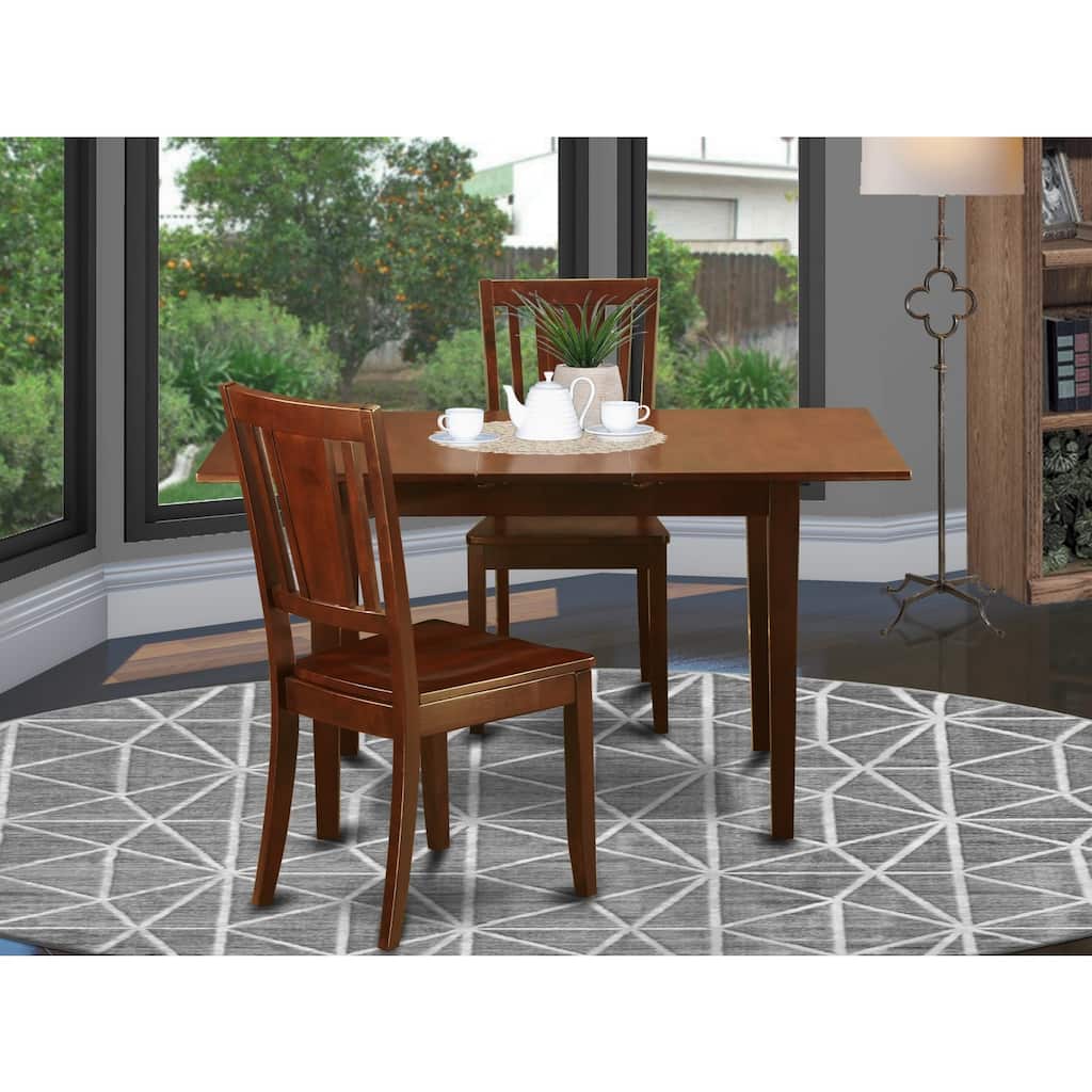 Dinette Set with Butterfly Leaf - Cottage Dining Table & Chair Set - Elegant Mahogany Furniture